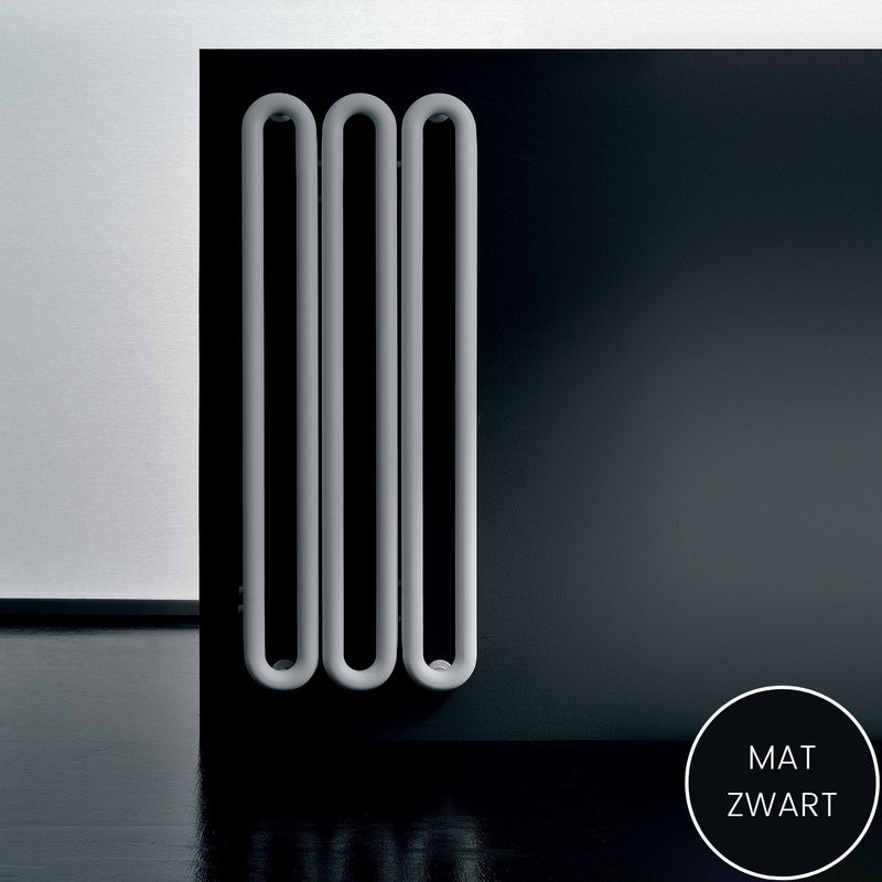 Instamat design radiator Tubone-V 3 elementen mat zwart - 200 x 67 cm