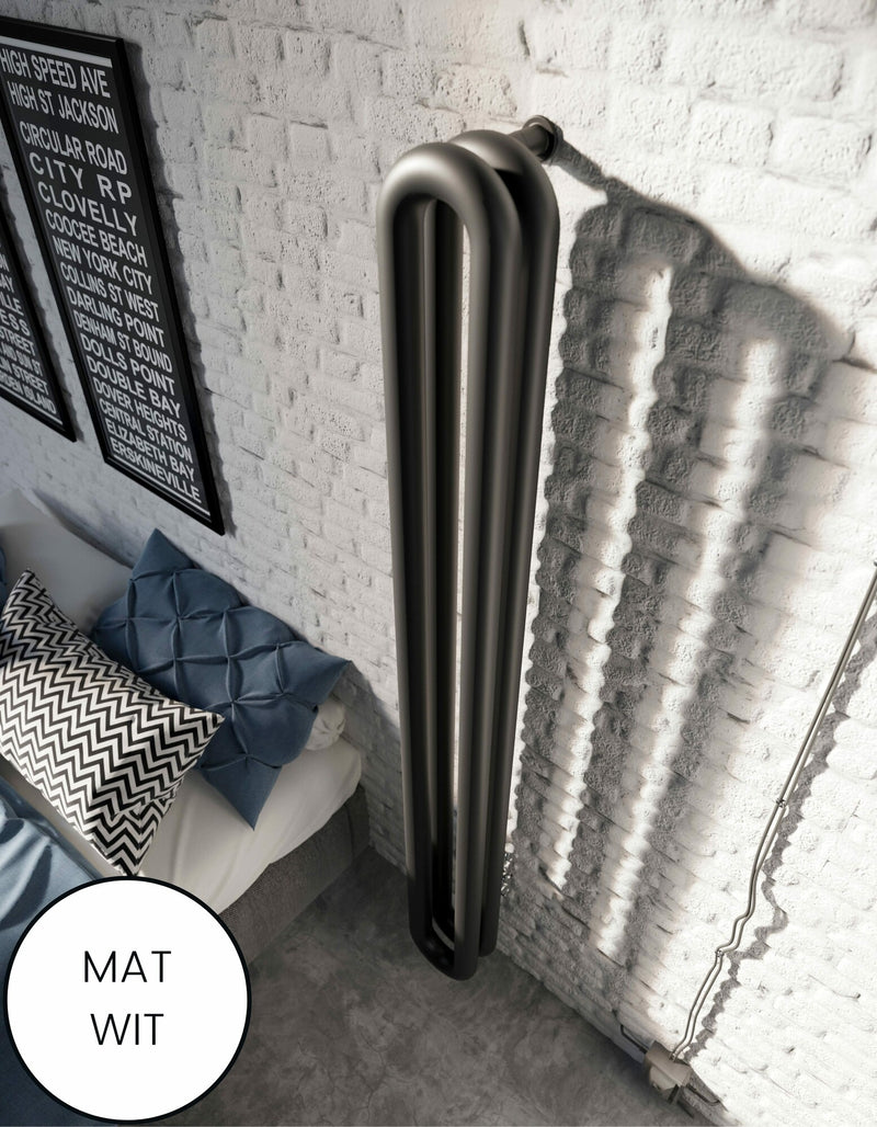 Instamat design radiator Tubone-V dubbel element mat wit - 150 x 21 cm