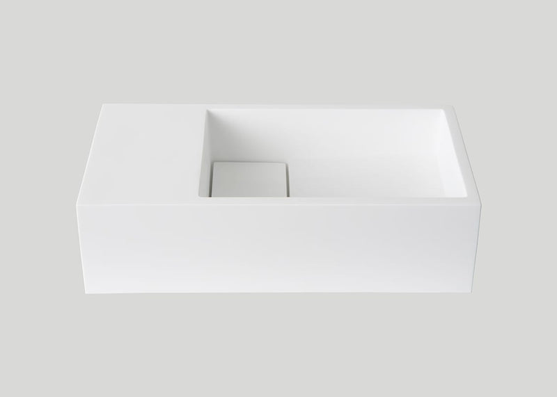 Mastello teak toiletmeubel Bali links en solid surface toiletfontein mat wit - 36 cm