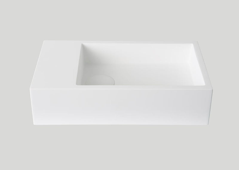 Mastello teak toiletmeubel Bali links en solid surface toiletfontein mat wit - 40 cm