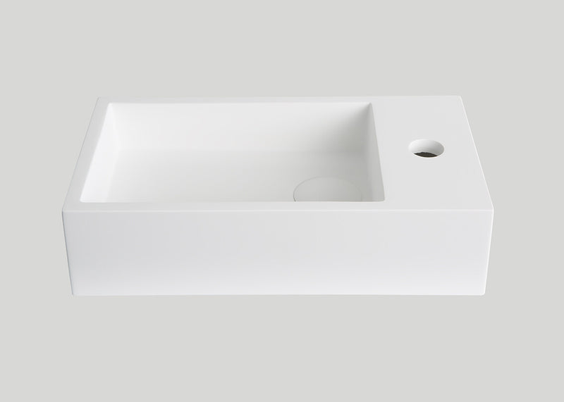 Mastello teak toiletmeubel Bali rechts en solid surface toiletfontein mat wit met kraangat - 40 cm