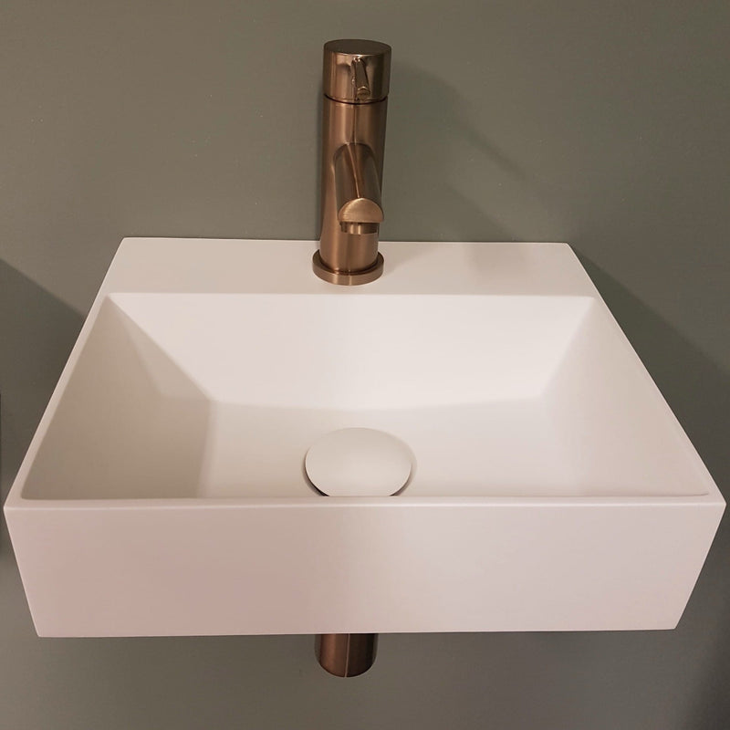 Mastello solid surface toiletfontein Cargo mat wit met kraangat - 36 cm