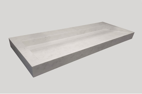 Mastello solid surface enkele wastafel Solid Cascate mat marmer (2 kr.gt) - 100 cm