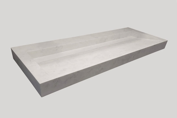 Mastello teak badmeubel Loft (2 lades) en solid surface wastafel Cascate vrijhangend mat marmer - 120 cm