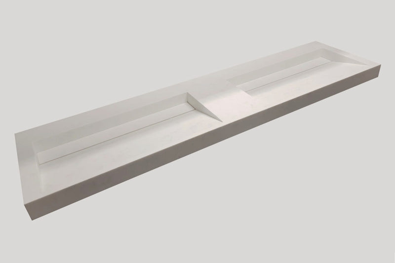 Mastello teak badmeubel Loft en solid surface wastafel Cascate mat marmer met kraangaten - 180 cm