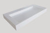 Mastello solid surface enkele wastafel Solid Cascate mat wit (1 kr.gt) - 60 cm