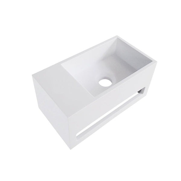 Mastello solid surface toiletfontein Solid Cube links mat wit (0 kr.gt) - 36 cm