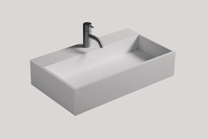 Mastello solid surface wastafel Solid Fresh mat wit (1 kr.gt) - 60 cm