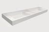 Djati solid surface dubbele wastafel Solid Stretto mat wit (0 kr.gt) - 120 cm