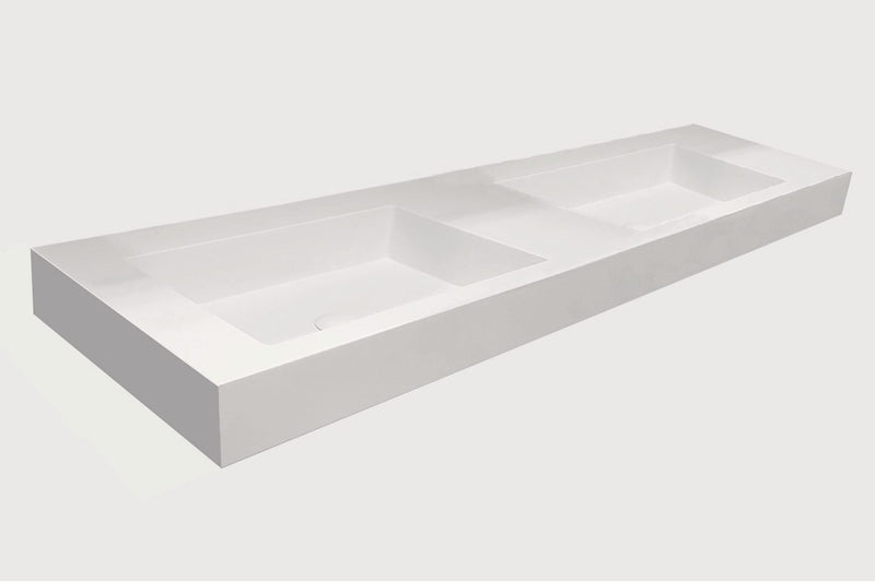 Mastello teak badmeubel Loft (1 lade) en solid surface wastafel Stretto - 120 cm