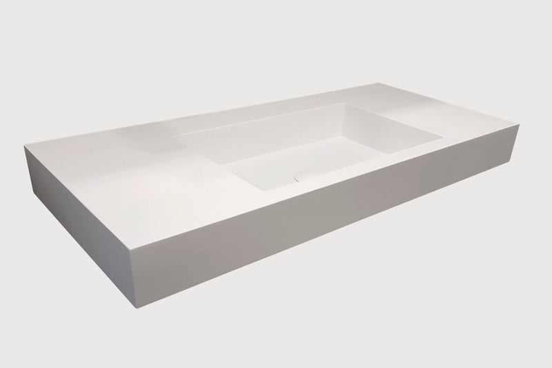 Mastello teak badmeubel Mallorca en solid surface wastafel Stretto mat wit - 60 cm