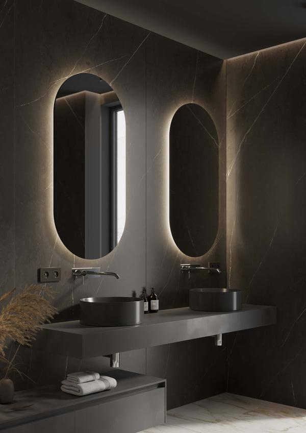 Blend ovale spiegel Ovaal met led en spiegelverwarming - 45 cm