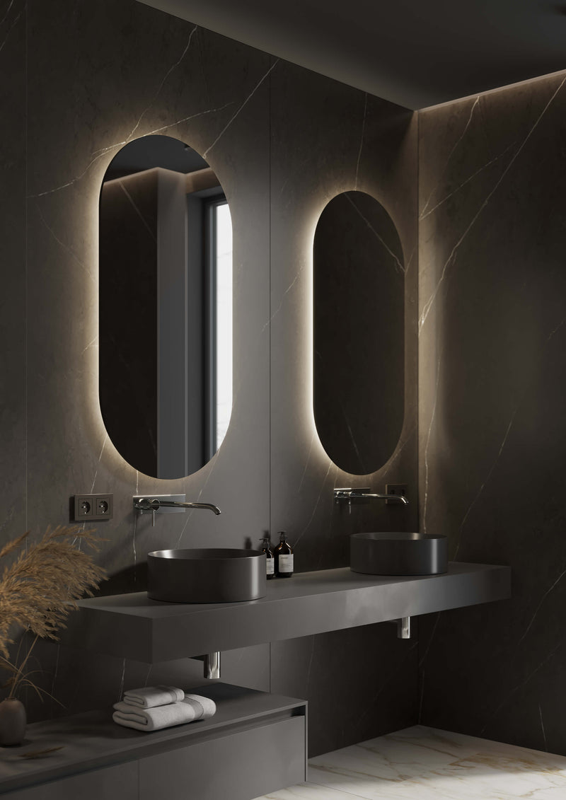 Blend ovale spiegel Ovaal met led en spiegelverwarming - 45 cm