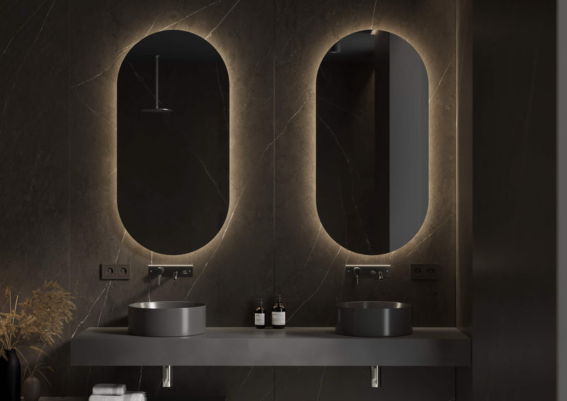 Blend ovale spiegel Ovaal met led en spiegelverwarming - 45 cm
