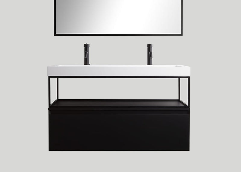 Blend stalen frame Blacksteel mat zwart - 120 cm