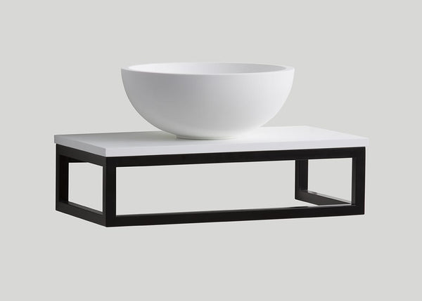 Mastello stalen frame met solid surface top mat wit - 40 cm