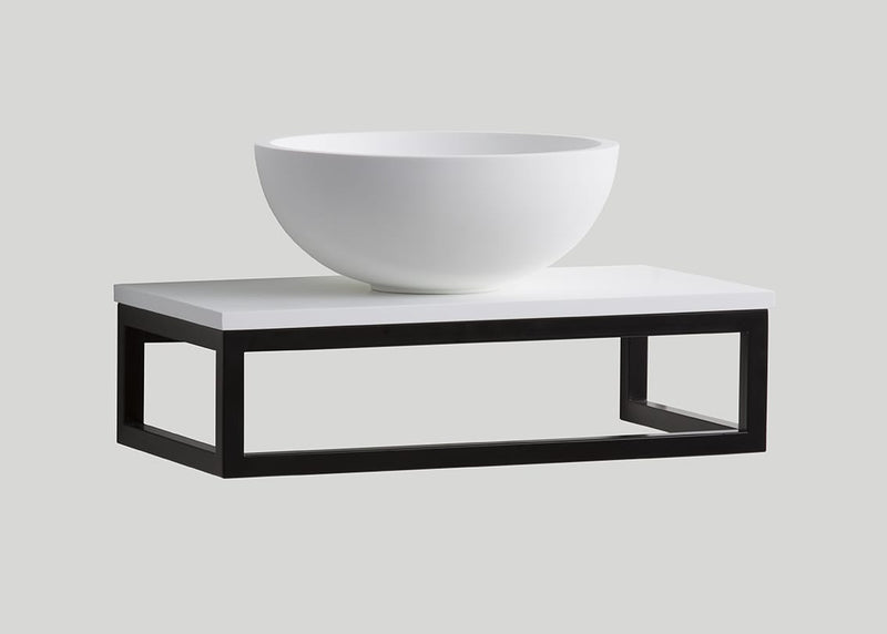 Mastello stalen frame met solid surface top mat wit - 40 cm