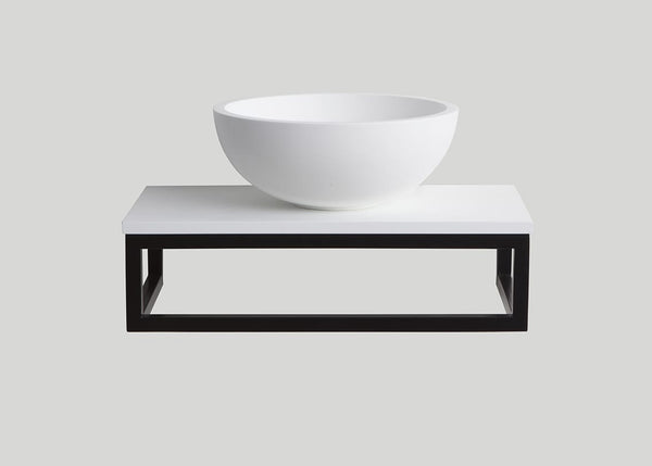 Mastello stalen frame met solid surface top mat wit - 40 cm