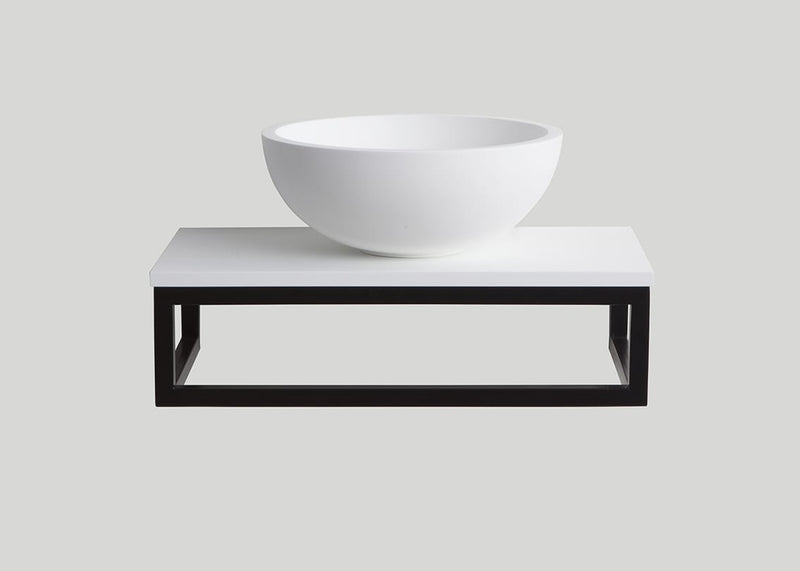 Mastello stalen frame met solid surface top mat wit - 40 cm
