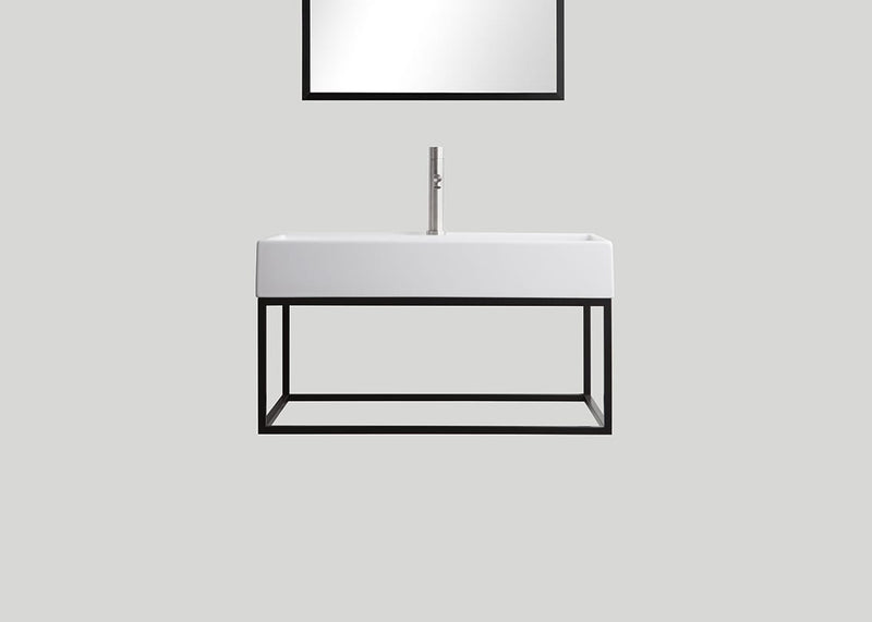 Blend stalen frame Blacksteel mat zwart - 100 cm