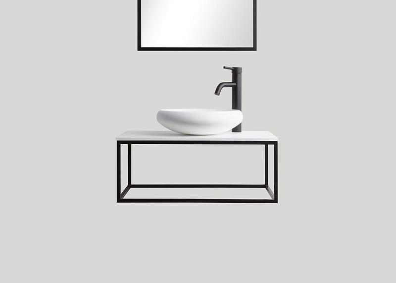 Blend stalen frame Blacksteel mat zwart - 80 cm