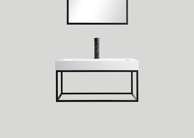 Blend stalen frame Blacksteel mat zwart - 90 cm