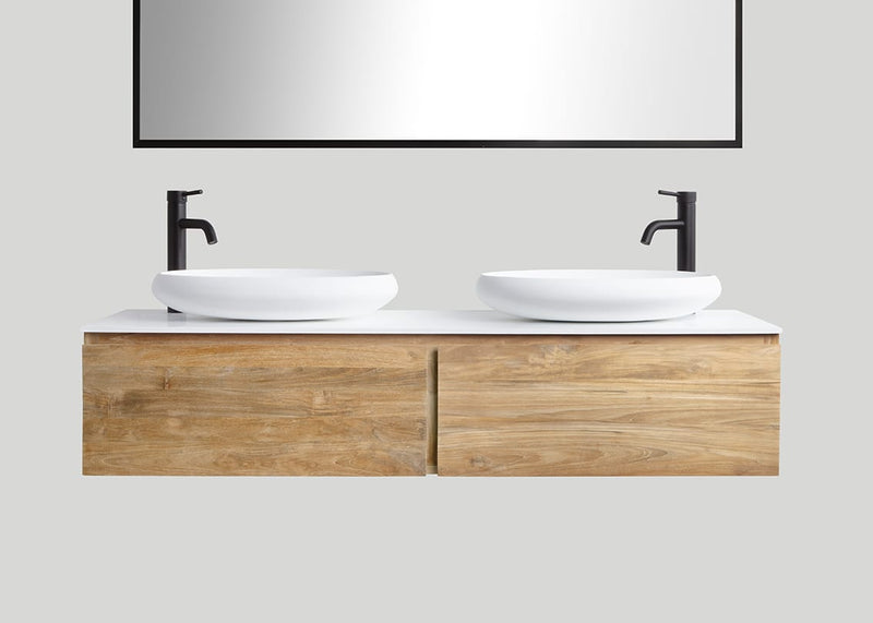 Djati teakhouten badmeubel Loft (2 lades) - 140 cm