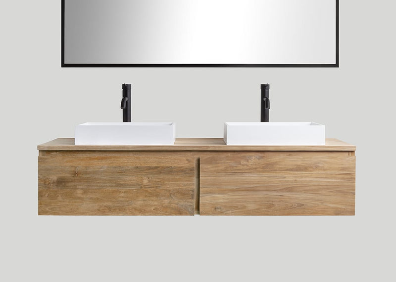 Djati teakhouten badmeubel Loft (2 lades) - 160 cm