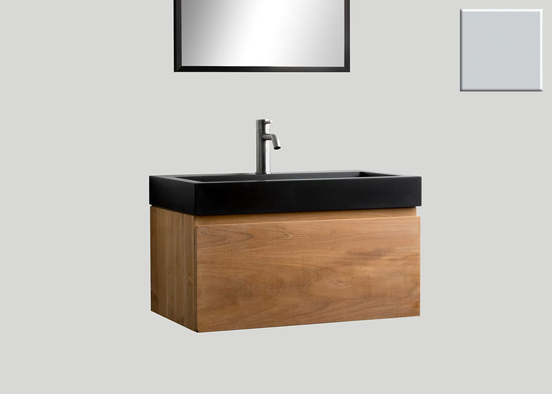 Mastello teak badmeubel Loft en quartz wastafel mat beton grijs zonder kraangat - 90 cm