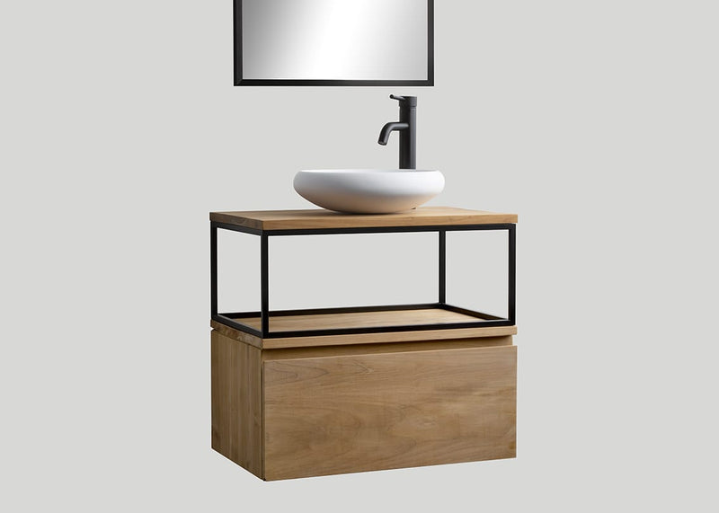 Mastello teak badmeubel Loft met frame en teak top - 60 cm
