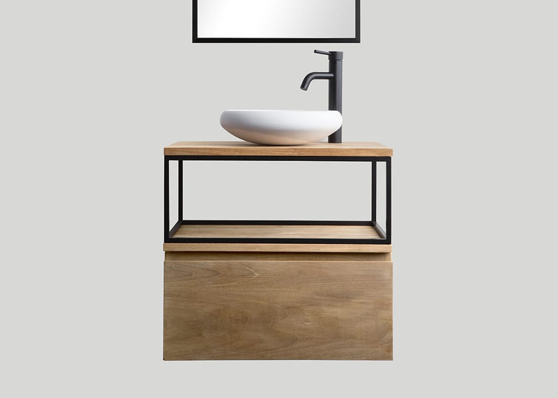 Mastello teak badmeubel Loft met frame en teak top - 60 cm