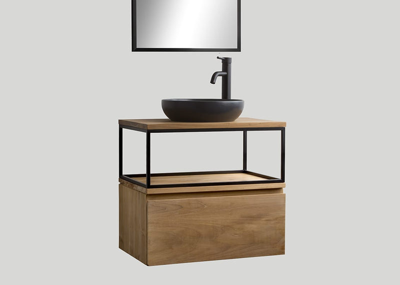 Mastello teak badmeubel Loft met frame en teak top - 60 cm